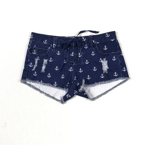 Ocean Drive Denim Anchor Shorts Sz 3
